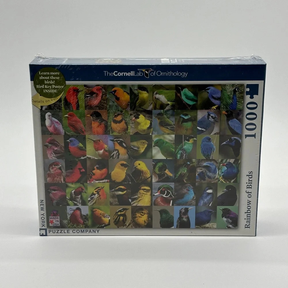 Rainbow Of Birds Cornell Lab Of Ornithology 1000 Piece Puzzle Sealed‎ w/ Poster